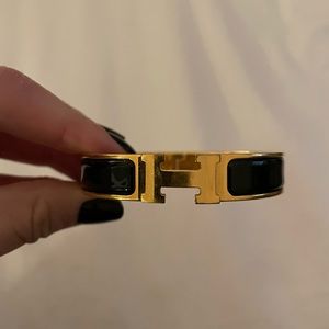 Hermes Clic H Bracelet in black/gold
